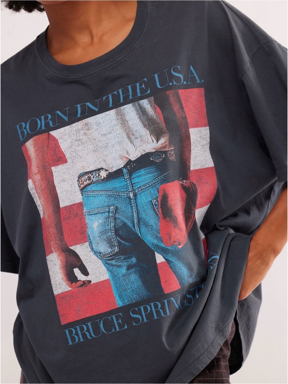Free People Black Bruce Springsteen Born in the U.S.A. Graphic Tee